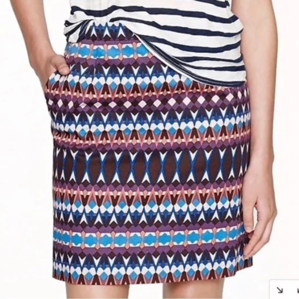 J Crew geometric print skirt, size 2